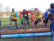 Mens 3k, Asbel Kiprop, Eliud Kipchoge and Ross Millington,  BUPA Great Edinburgh Cross Country.
